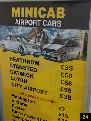 Minicab airport fares