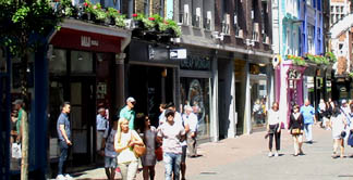 Clothes and shoe shops on Carnaby Street in London's West End