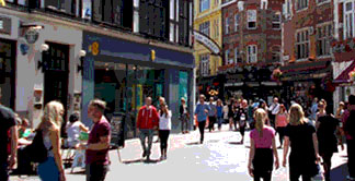 Cafes and bars in the Carnaby area of London