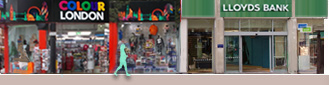 Shops on Oxford Street: Colour London, Lloyds Bank