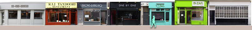 Berwick Street shops: One by One, Brows and Nails HQ, Strip