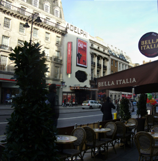 Bella Italia restaurant on the Strand near the Adelphi theatre