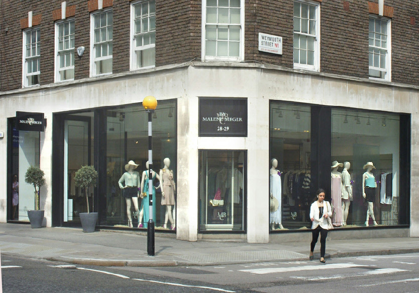 By Malene Birger womenswear shop on Marylebone High Street