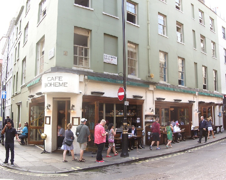 Cafe Boheme on Old Compton Street in London’s Soho