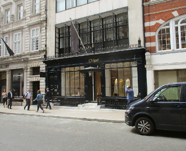 Chloé fashion shop on New Bond Street in London’s Mayfair