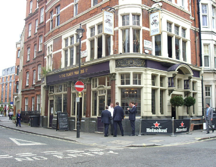 The Coachmakers pub on Marylebone Lane in London