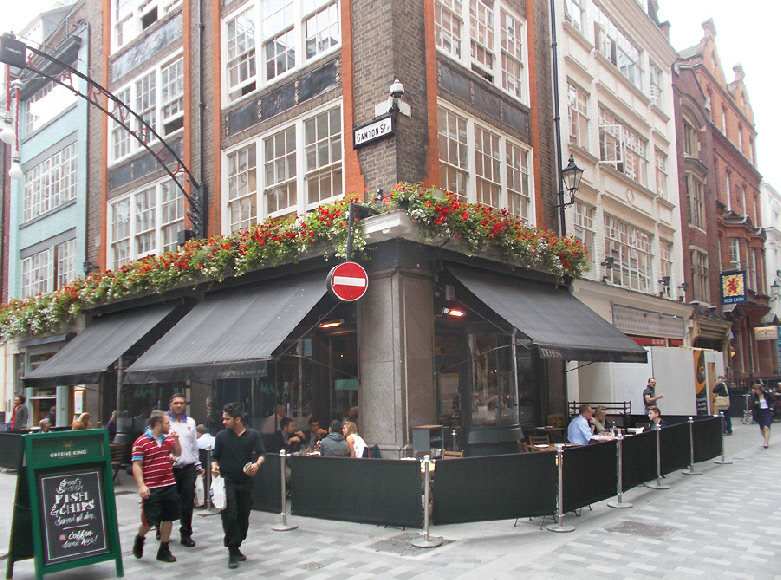 Dehesa tapas bar at corner of Ganton Street in London’s Carnaby