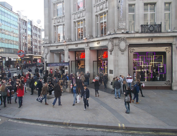 H+M store at Oxford Circus in London’s West End