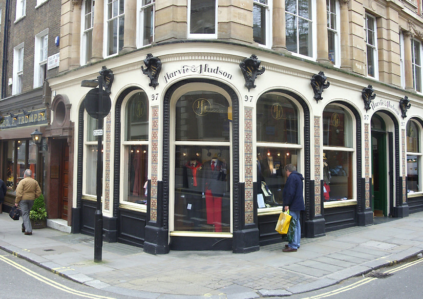 Harvie & Hudson menswear shop on Jermyn Street in St. James’s