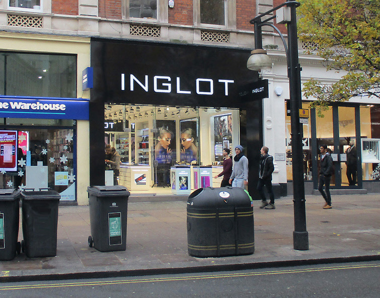 Inglot make-up shop on London’s Oxford Street