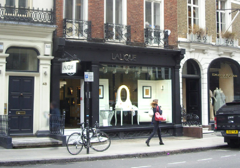 Lalique glassware shop on Conduit Street in London’s Mayfair