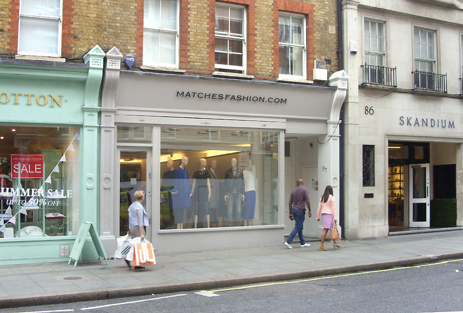 Matches Fashion shop on Marylebone High Street