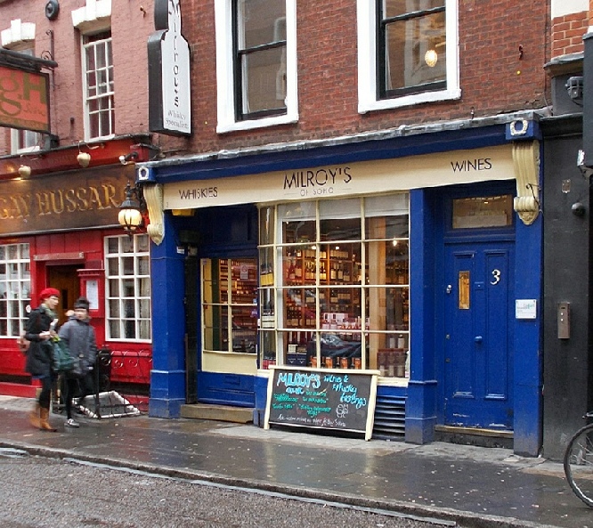 Milroy’s whisky shop on Greek Street in London’s Soho