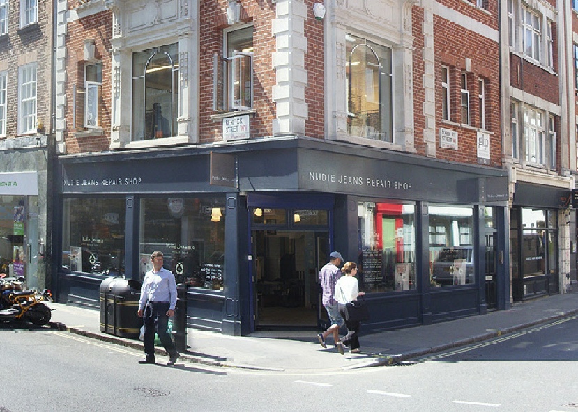 Nudie Jeans shop on Berwick Street in London’s Soho