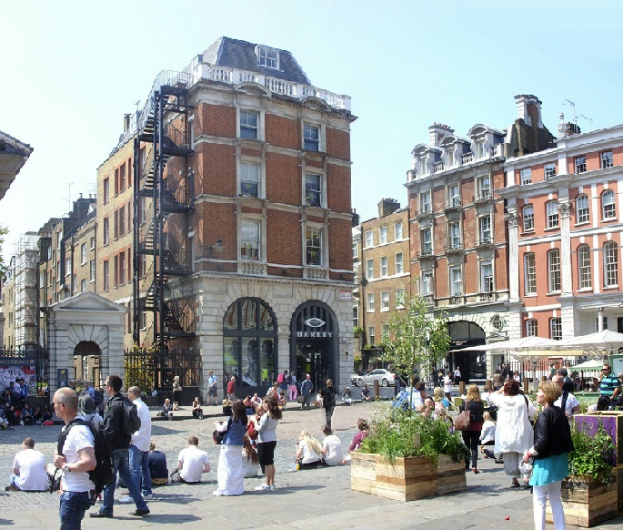 Oakley shop overlooking the piazza at Covent Garden market