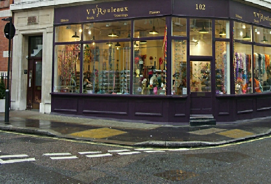 V V Rouleaux haberdashers shop on Marylebone Lane in London