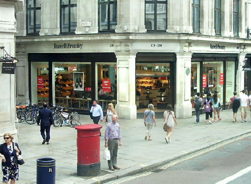 Russell and Bromley shoe shop on London's Regent Street