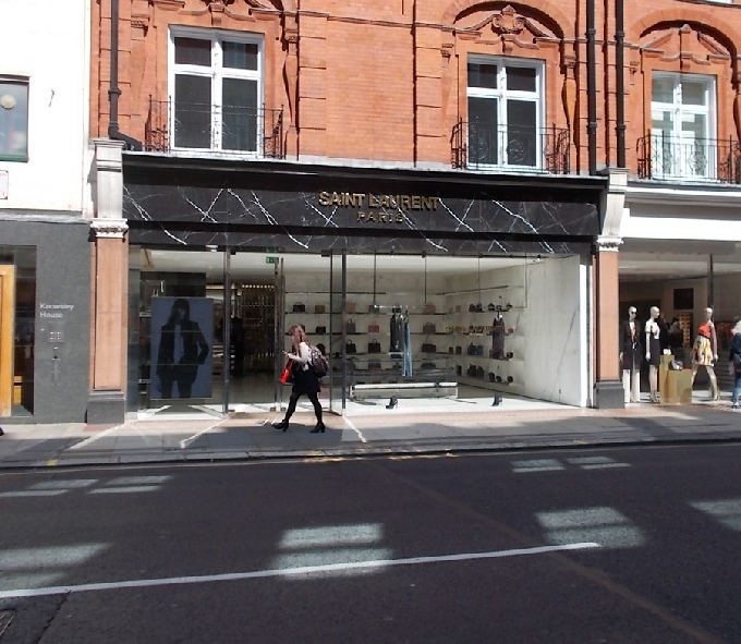 Saint-Laurant clothing shop on Sloane Street in London's Knightsbridge