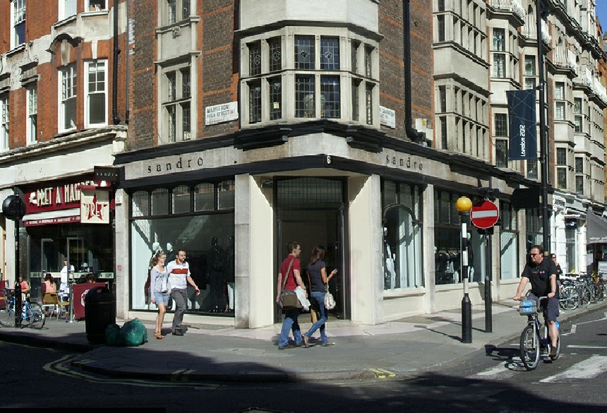 Sandro clothing shop on Marylebone High Street in London