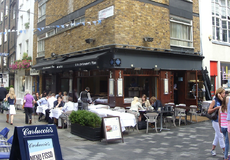 Sofra restaurant on St Christopher's Place in London, a short walk from Oxford Street