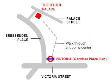 Simple map to the Other Palace theatre in London
