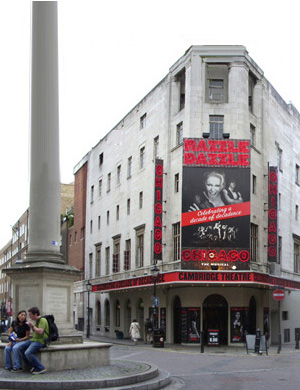 The Cambridge Theatre at Seven Dials in London's Theatreland