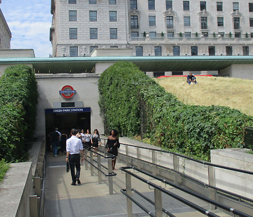 Exit from station into Green Park