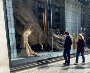 Dinosaur window display Regent Street London