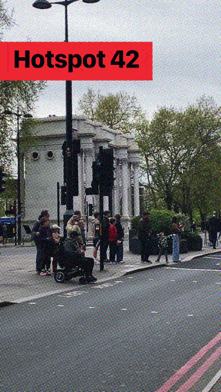 Another London hotspot: Marble Arch near the shops at the western end of Oxford Street