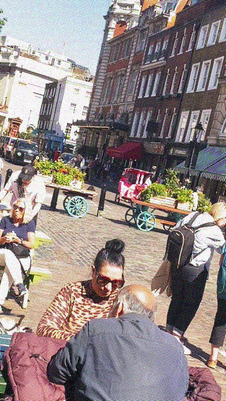 Another London hotspot: the open area outside Covent Garden market hall