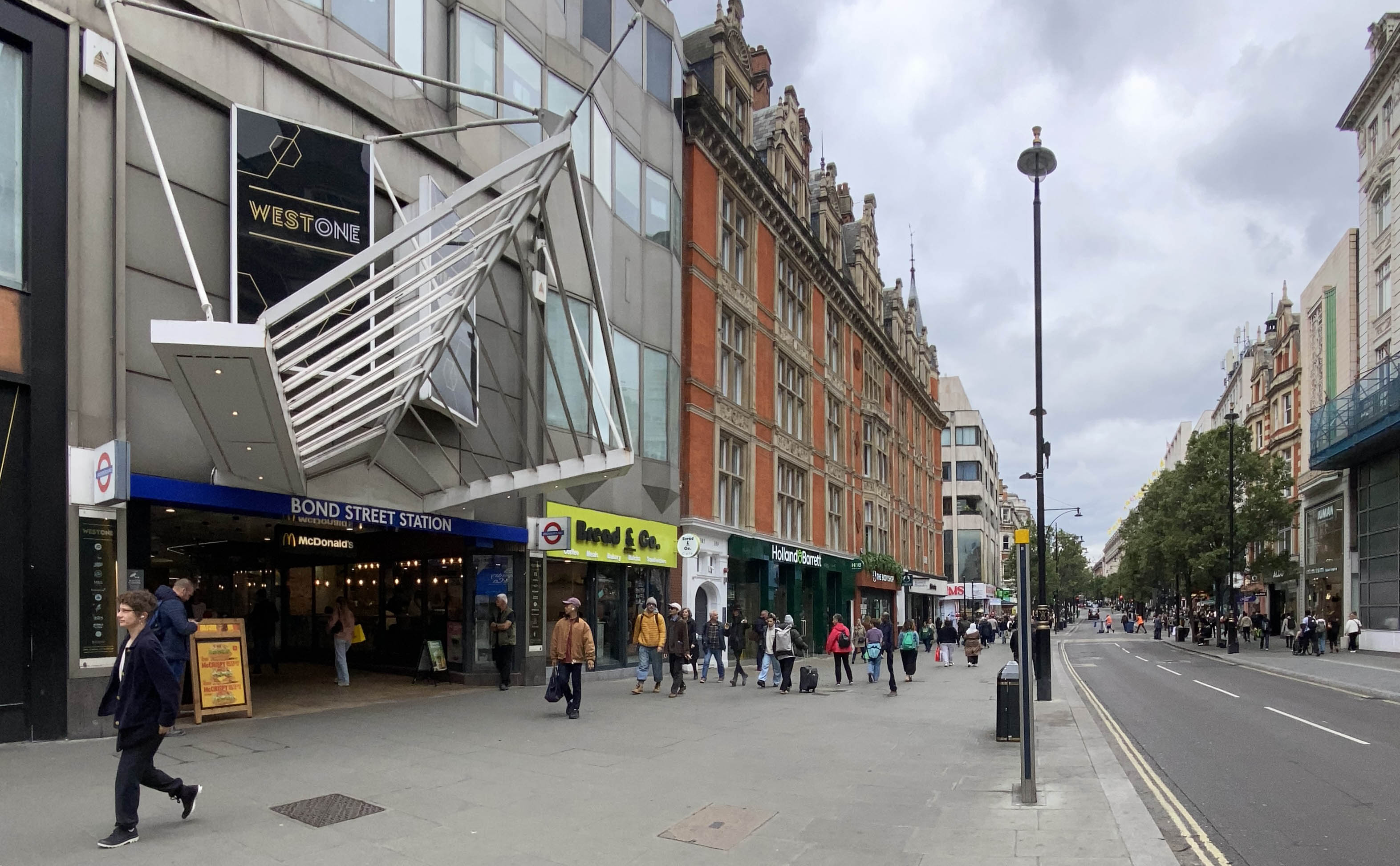 Oxford Street in London, from Bond Street station to Selfridges