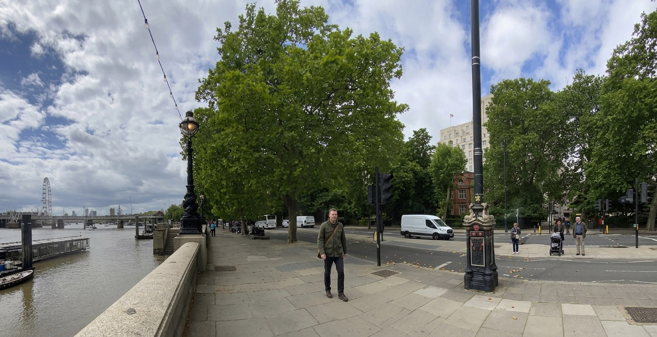 The River Thames and Embankment Gardens in London