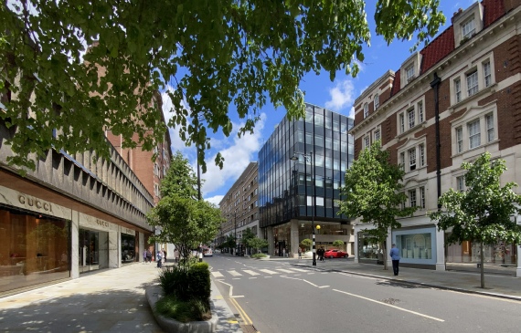 Shops on Sloane Street in Knightsbridge in London