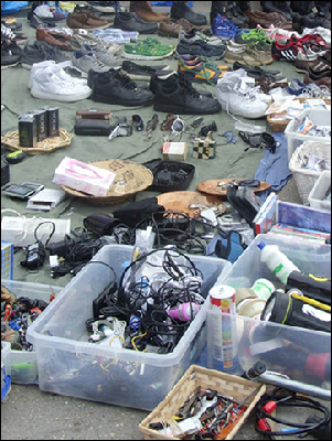 Household goods in the market at London's Brick Lane