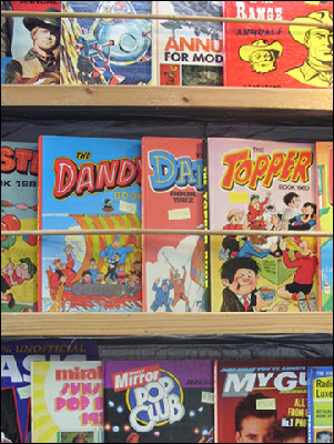 Comics and annuals at Spitalfields Market in London