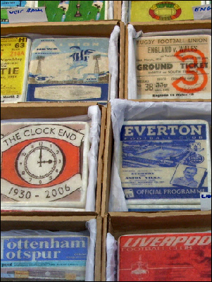 Football coasters at London's Spitalfields Market