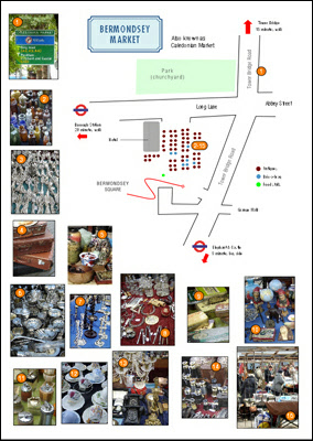 Map of Bermondsey Market in London