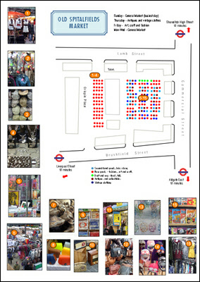 Plan of Old Spitalfields Market in London