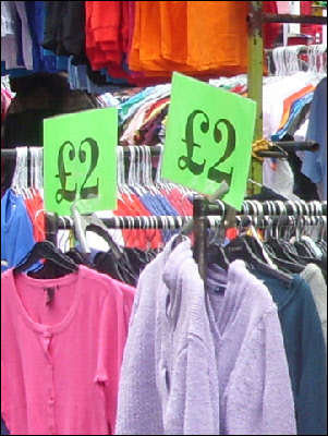 Shirt for two pounds in Petticoat Lane market