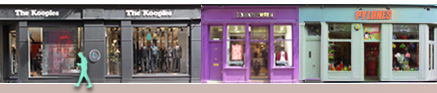Shops on Carnaby Street: The Kooples, Lambretta fashions, Pylones