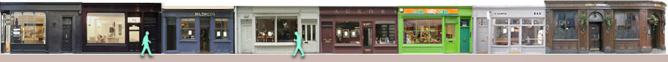 Lexington Street shops and restaurants: Mildred's, Bao, John Snow pub