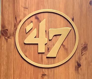 Sign at 47 brand shop on Newburgh Street
