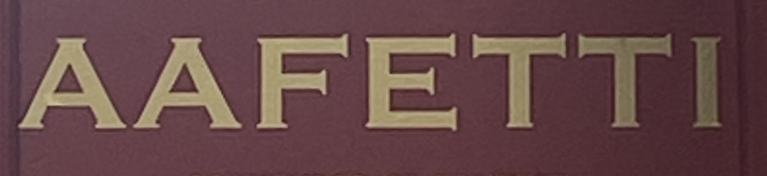 Shop sign at Aafetti on St. Christopher's Place in London