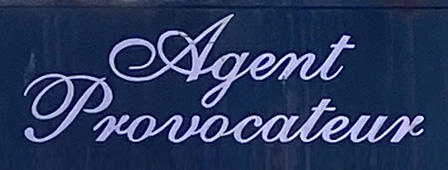 Agent Provocateur shop sign on Broadwick Street in London