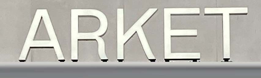 Arket shop sign on King's Road in Chelsea