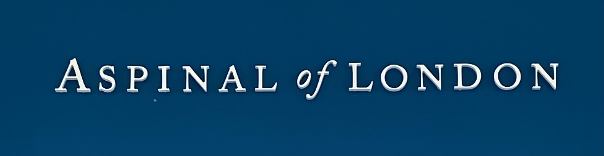 Sign at Aspinal of London shop in Covent Garden