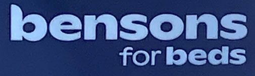 Sign at Benson's for Beds store on Tottenham Court Road