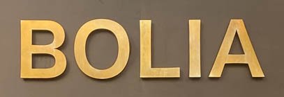 Bolia shop sign on Tottenham Court Road in London