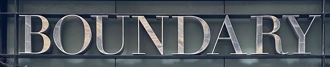Sign at entrance to Boundary hotel on Redchurch Street in London
