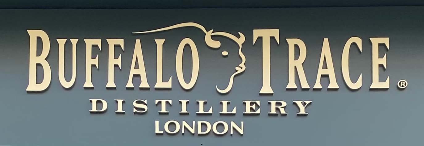 Sign at Bufallo Trace distillery on Long Acre in London's Covent Garden
